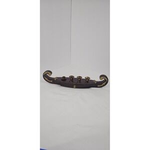 Viking Ship Gondola Wood‎ Brass Candelabra 4 Candle Brass Accent Mantel Shelf